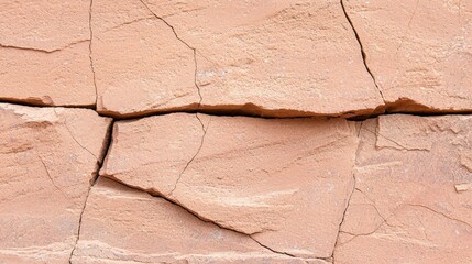 A close-up view of a textured, light-colored rock surface with visible cracks and crevices.