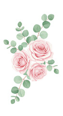 Elegant Pink Roses and Eucalyptus Bouquet