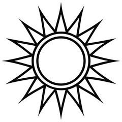 Simple sun with triangular rays, a clear design