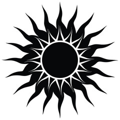 Stylized sun with sharp rays, a bold design