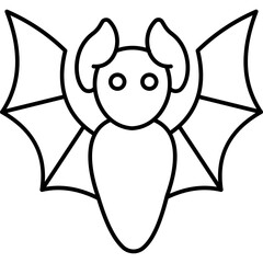 Bat Icon | Line Style Halloween & Nocturnal Animal Icon
