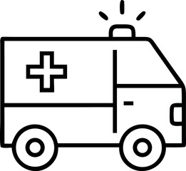 Fototapeta premium Ambulance car icon. Outline ambulance car vector icon