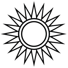 Simple sun with triangular rays, a basic design