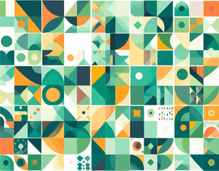 Minimal flat vector abstract background with geometric shapes and soft gradient, ideal for presentation, web, or app interface