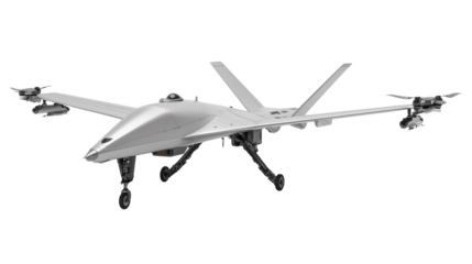 Army flying drone with reconnaissance equipment