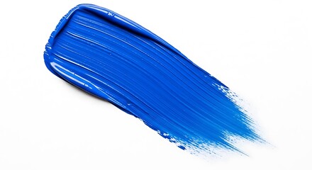 Vibrant blue paint stroke on white background, perfect for modern design and creative projects