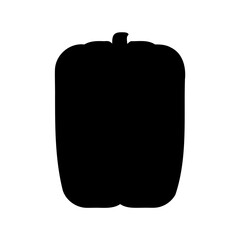 Silhouette of a bell pepper, a delicious and healthy vegetable for cooking