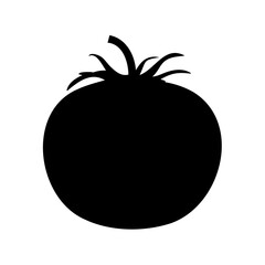 Minimalist tomato silhouette on a white background displaying simplicity and elegance