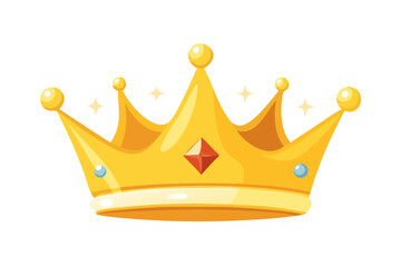 A regal and elegant golden crown hangs in mid-air against a pure and crystal-clear background, exuding a sense of supremacy and majesty.Royal Crown
