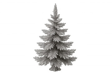 Fototapeta premium Silver christmas tree decorating holiday celebrations, winter design with festive fir branches in metallic texture