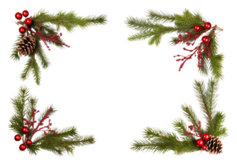 PNG festive pine corner decoration