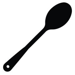 Silhouette of a spoon with a long handle for eating and serving food