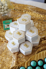 anniversary, wedding, rose, celebration, gift, love, party, decoration, pie, colours, ribbon, gold, 50, emotion, ring, white, birthday, eatery, flower, red, vacation, sweet, belief, colourful, elderly