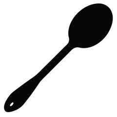 Silhouette of a spoon with a rounded bowl
