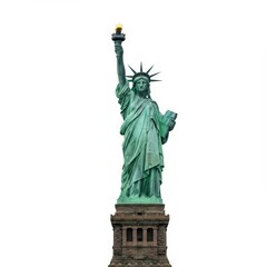 Naklejka premium Front view of Statue of Liberty New York isolated on white background.