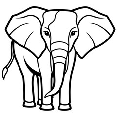 Minimalist Elephant Silhouette Line Drawing
