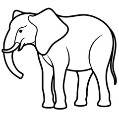 Minimalist Elephant Silhouette Line Drawing