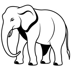 Obraz premium Minimalist Elephant Silhouette Line Drawing