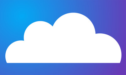 cloud frame with copy space on blue gradient background, minimal flat design template for text, banner, weather, sky, storage, or digital web graphic use