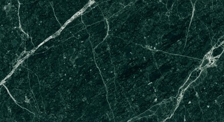 Naklejka premium Close-up view of a dark green marble surface with white veins and intricate patterns.