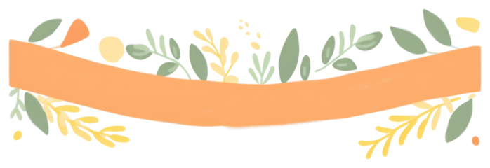 PNG Memphis ribbon orange garland illustration floral colors.