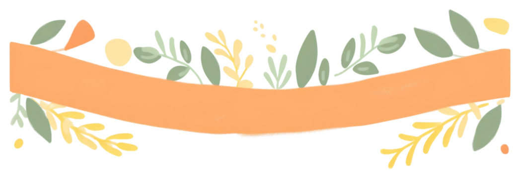 PNG Memphis ribbon orange garland illustration floral colors.