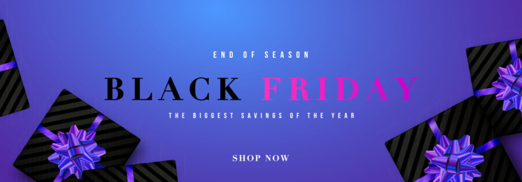 Bold typography highlights Black Friday sales, vibrant colors create excitement and urgency