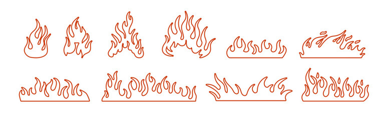 Collection of abstract fire element designs, perfect for creative projects and visual enhancements.