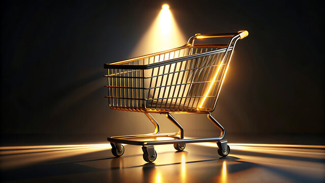 Luxury minimalist design with elegant black shopping futuristic golden interface - Powered by Adobe