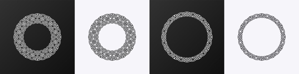 Collection of intricate celtic and viking-inspired nordic frames, ideal for design projects and decoration.