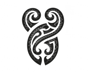 Intricate maori inspired tribal design with textured detail isolated on transparent background