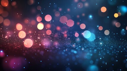 Abstract bokeh background with colorful lights and sparkles.