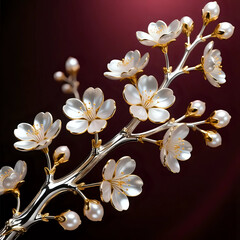Cherry blossom on isolated background