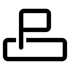 Illustration of a simple black and white printer icon with rounded edges against a white background