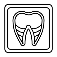 Oral X-ray Symbol Clean Line Vector