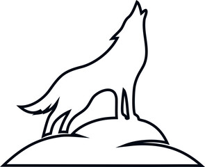 Wild nature inspired wolf outline vector, perfect for tribal patterns, outdoor branding, and wilderness design projects.