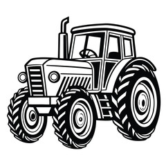 Orange tractor illustration isolated on white background, a symbol of agriculture, farming, and rural life, perfect for childrens books and educational materials
