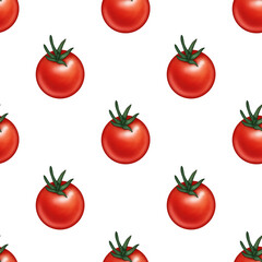 Seamless Tomato Pattern | Cute Red Vegetables for Fabric, Kids Textiles, Home Decor & Packaging