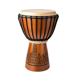 Wooden drum with intricate design