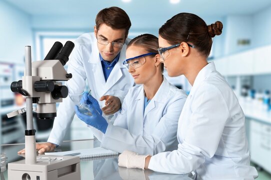 Scientist do research in laboratory and data analysis.