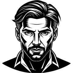 Clean Front Facing Male Silhouette for Avatar and User Profile