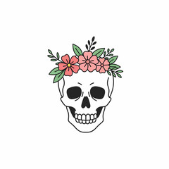 Floral Skull - A Delicate Balance of Life and Mortality.