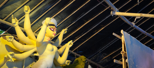 Unfinished Maa Durga Murti with Multiple Hands
