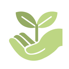 Gentle Hand Nurturing a Young Green Plant Sprout.