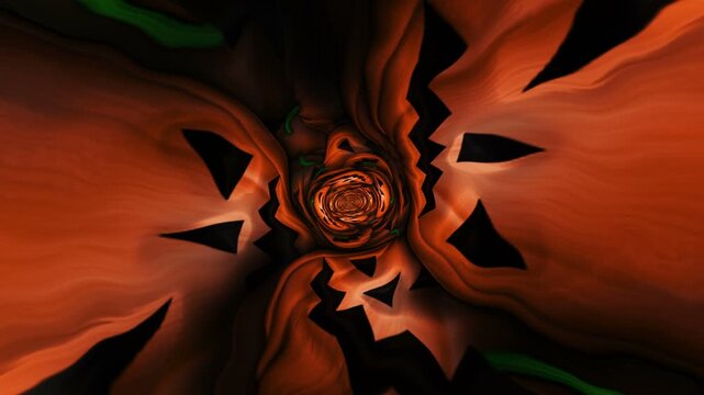 Halloween Pumpkins on the Tunnel Walls Animation, Background, Loop
