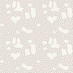 Vector seamless pattern. Modern stylish light texture with smooth natural tapes. Repeating abstract  tileable background. Compound organic beige shapes. Trendy surface design. Can be used as swatch.