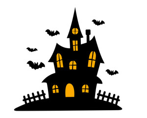 halloween castle vector illustration