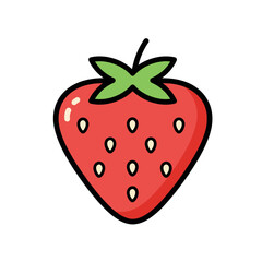 A vibrant, juicy strawberry illustration, perfect for healthy eating and fresh produce graphics