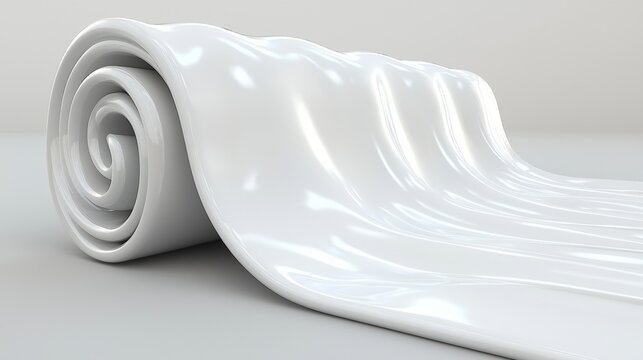 A 3D rendering of a white, shiny, and smooth surface.