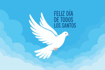 Feliz Día de Todos los Santos Dove Cloud Spiritual Peace